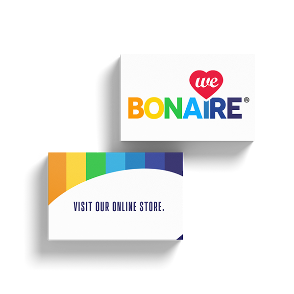 We Love Bonaire business card design.