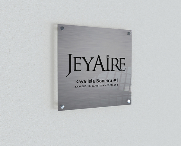 Signage mockup with logo of JeyAire.