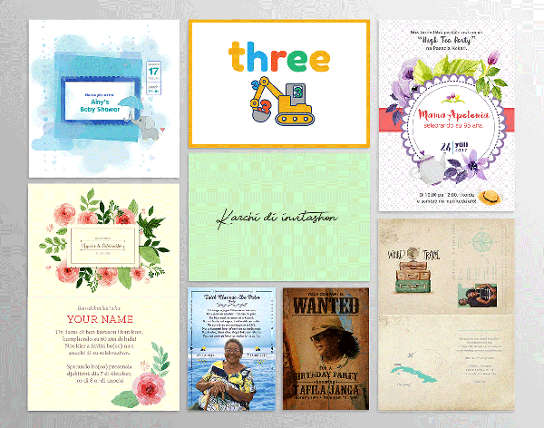 Collage of invitation card designs